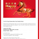 Yar Chi Ting Chinese New Year Family Dinner at Radisson Blu Pudong in Shanghai